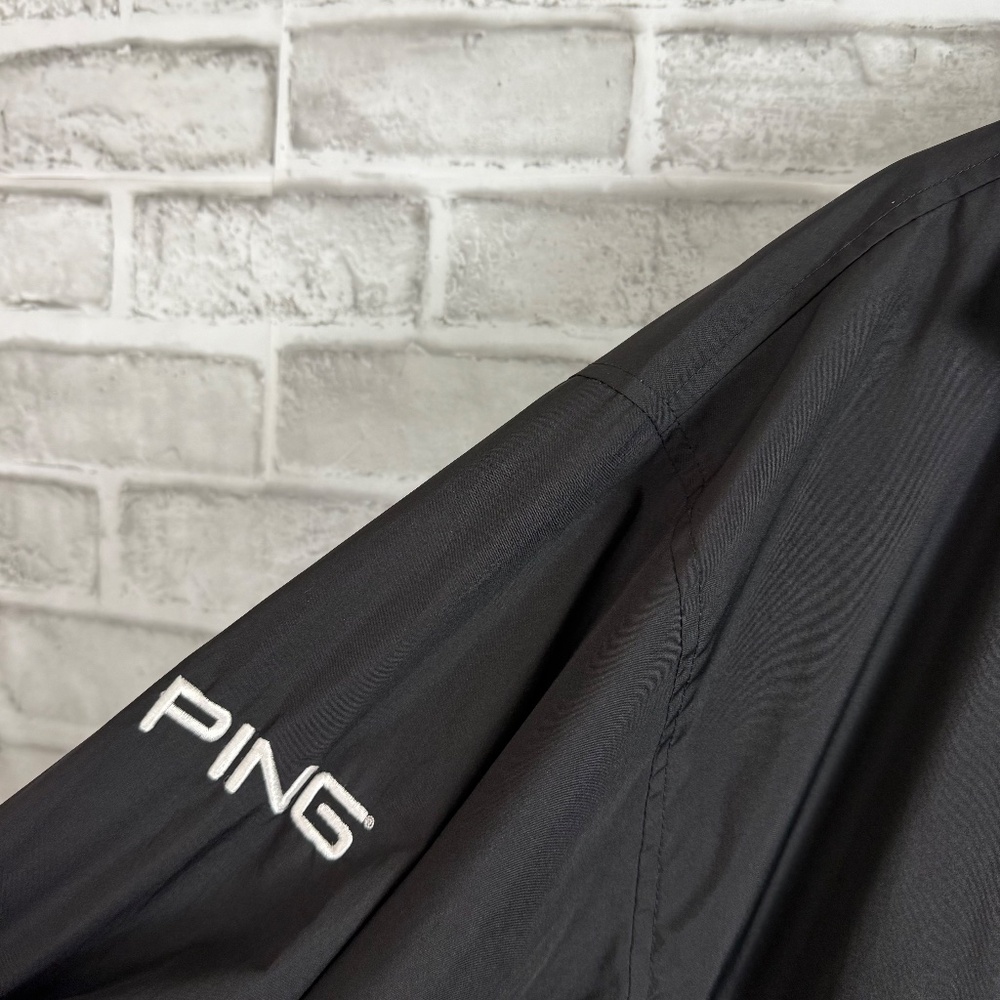 PING Solid Black Full Zip Polyester Vented Windbr… - image 3
